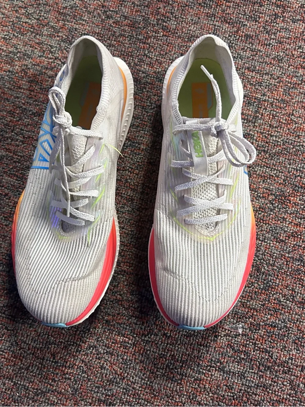Hoka One One Cielo X1 Womens Size 13, Mens 12, White Blue Running Shoes Sneakers